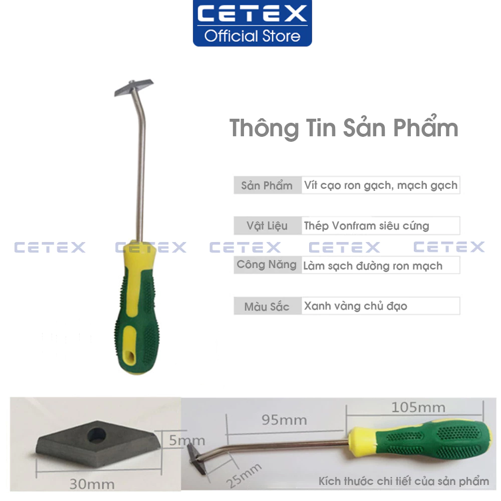 Tua vít cạo ron gạch cũ, dụng cụ cạo mạch gạch đầu thép vonfram siêu cứng