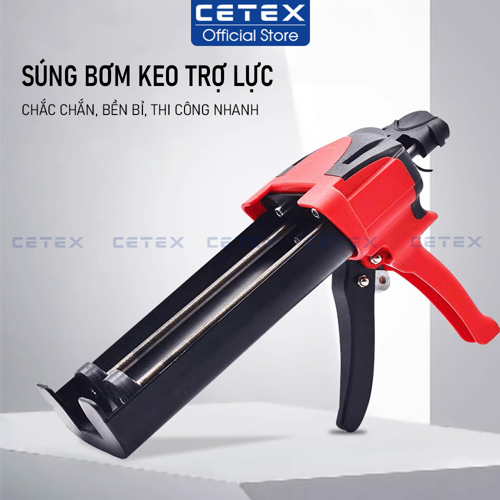 Súng bơm keo chít mạch 2 thành phần trợ lực thép