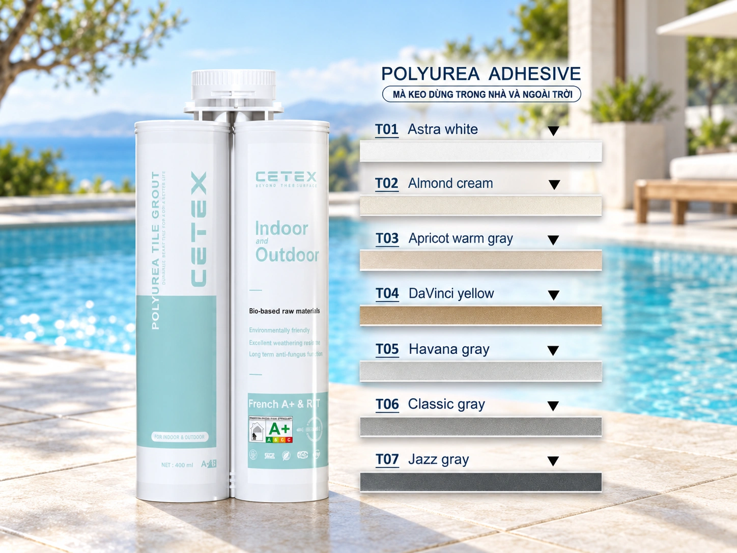 Keo chít mạch ngoài trời CETEX Polyurea- Giải pháp cho đường ron bền đẹp trước nắng mưa
